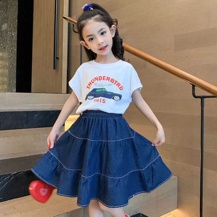 Girls' Denim Skirt Summer 2023 New Korean Style Children's A- line ...