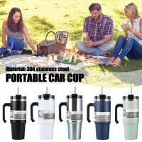 20oz/30oz Stainless Steel Thermos Cup Vacuum Insulated With Bottle Color 5 Straw Mug&amp;Handle Water Tumbler R7P4