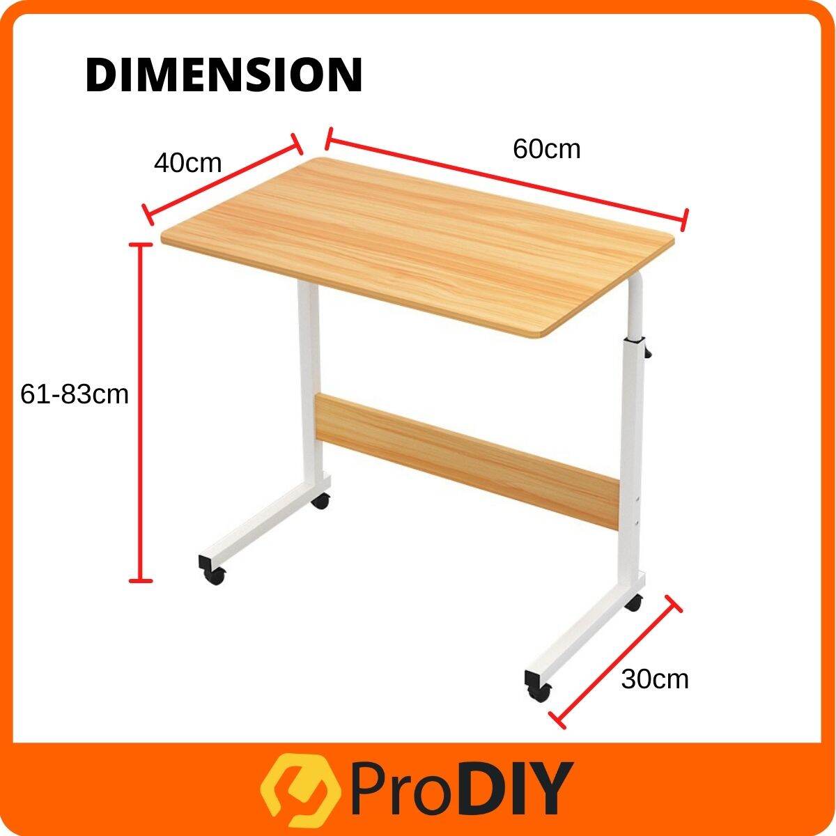Multifunctional Portable Easy Lifting Laptop Table Computer Desk Height Adjustable with Wheels Meja Komputer 60X40cm