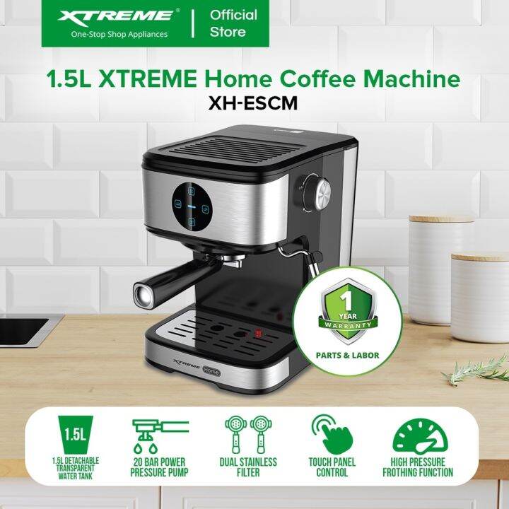 XTREME HOME 1.5L Coffee Machine Touch Panel Control with Automatic Shut