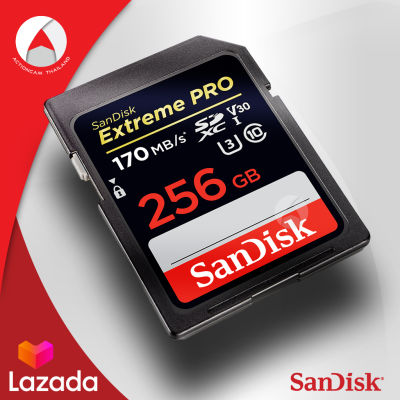 Sandisk SD Card รุ่นใหม่ Extreme Pro 256gb SDXC Speed อ่าน170mb/s เขียน 90mb/s ประกัน Synnex ตลอดอายุการใช้งาน (SDSDXXY_256G_GN4IN)