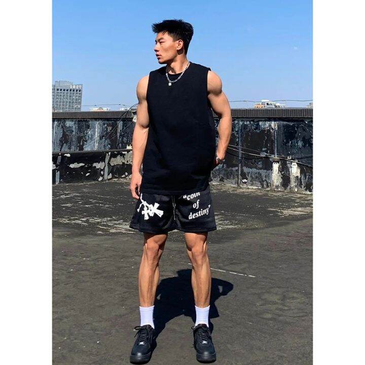 original-american-heavy-cotton-vest-vest-mens-summer-trendy-brand-black-sleeveless-t-shirt-loose-couple-bottoming-sweatshirt