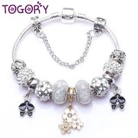 TOGORY Dropshipping Authentic Silver Color Charm Bracelet for Women Fit Brand Bracelets Jewelry DIY Handmade Girlfriend Gifts