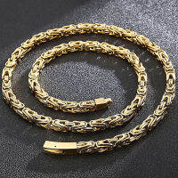 65CM 25.5" 6MM Chain Necklace Choker for Men Rock And Roll Golden Stainless Steel Mens Necklaces Best Friends Christmas Gifts