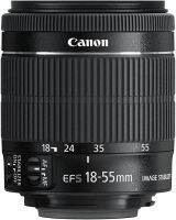 Canon EF-S 18-55mm f3.5-5.6 IS STM Lens, 18-55mm f/3.5-5.6  the first Canon 18–55mm lens has a front section that does not rotate, STM motor technology and Movie Servo AF. A four-stop Image Stabilizer reduces camera shake