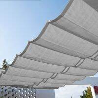 Thicken Grey Color Home Courtyard Pavilion Terrace Screen Sun Room Canopy Cloth Swimming Pool Car escopic Wave Sun Shade Net