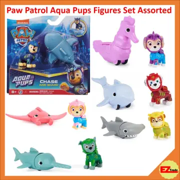 PAW Patrol, Aqua Pups Chase and Shark Action Figures for Kids Ages 3 and up  