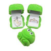 1PC Cartoon Cute Frog Jewelry Box Frog Shape Velvet Wedding Party Ring Case Jewelry Display Storage Gift Box Ring Display Holder