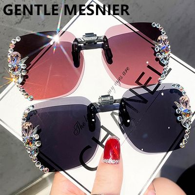 2022 NEW Polarized Sunglasses Men Women Rhinestone Myopia Clip On Glasses TR90 Optical Prescription Eyeglass Frames Magnet Clips