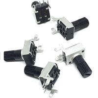 【CW】 5PCS RV09 Horizontal Electric Potentiometer 1k 2k 5k 10k 20k 50k 100k 200K 500K 0932 Adjustable Resistance Sealed