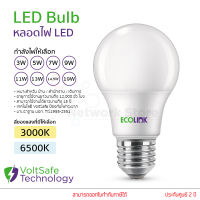 ECOLINK หลอดไฟ LED Bulb 3W 5W 7W 9W 13W 14.5W 19W 3000K 6500K ขั้วE27 หลอดประหยัดไฟ ประกัน 2 ปี