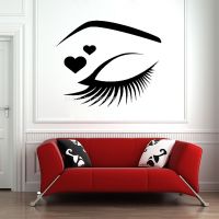 [COD] Hot Eyes Wall Decal Vinyl Stickers Eyelashes Makeup Interior Design Murals Bedroom LL118