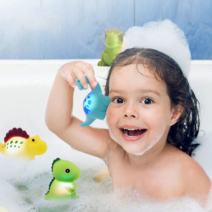 aov-6ชิ้น-light-up-ของเล่นอาบน้ำเปลี่ยนสีน้ำของเล่นลอยไดโนเสาร์อาบน้ำของเล่นสำหรับเด็กของขวัญ