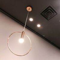 BLUBBLE Vintage Antique Golden Circle Pendant Lights Originality Plated Vacuum Modern Led lamp Bar Counter Hanglamp Simple