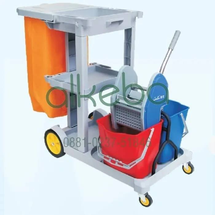 Janitor Cart D11C With Double Bucket Multipurpose Cleaning Cart