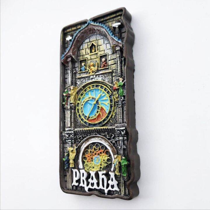 czech-republic-prague-clock-tower-creative-architecture-tourist-commemorative-decorative-handicraft-collection-gift-magnet-refrigerator-sticker-refrigerator-sticker