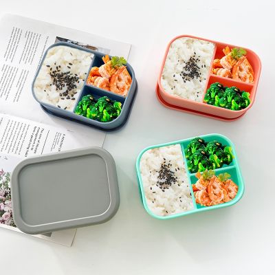 Silicone Lunch Box Food Grade Crisper Microwave Special Heating Lunch Box Lunch Box Office Worker Student Kitchen Tableware