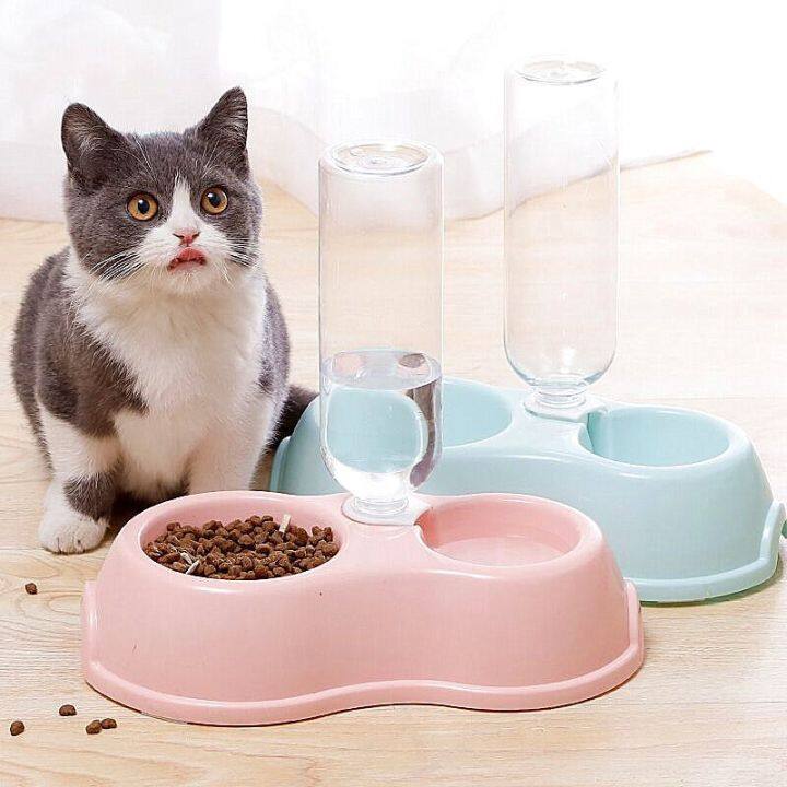 Pet Supplies Bowl 2 in1 Double Cat Dog Round Bowls for Pet Food Water ...