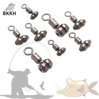 BKKH เหล็กกล้าคาร์บอน 10 ชิ้น Tackle แบริ่งบาร์เรล ลูกกลิ้งหมุน ตัวเชื่อมต่อ แหวนแข็ง เครื่องมือตกปลา กำลังเชื่อมต่อ