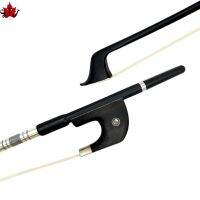 1Pcs 44,34,12ใหม่ Upright Double Bass Bow คาร์บอนไฟเบอร์สีดำ Stick,หางม้าสีขาวสีดำ,กบไม้มะเกลือ