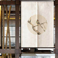 New Chinese Style Birds And Flower Door Curtain Kitchen Half Curtain Noren Japanese Curtain Feng Shu