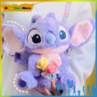 ในสต็อก Original:Stitch Lavender Angel Doll Plush Backpack Toy Taro Color Cloth Doll Girl S Birthday Gift ~