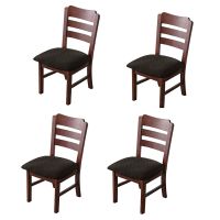 4 Piece Removable Washable Stretch Jacquard Chair Seat Covers Anti-Dust Dining Room Chair Covers Seat Cushion Slipcovers