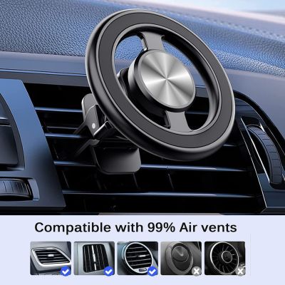 Car Bracket Magnetic Air Vent Clip Cellphone Mount GPS Car Phone Holder Compatible With MagSafe Car Mount for iPhone 14 13 12 Car Mounts