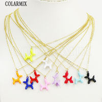 8 Pcs Mix color Enamel Balloon TIny Dog Pendant necklace Fashion jewelry Necklace New design Necklace fashion 8503