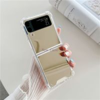 เคสปลอกสำหรับ Samsung กระจกใส Galaxy Z ฝาพับ5 ZFlip5 Flip5 Samsung ZFlip 5 5G 2023เคสโทรศัพท์หรูหราโปร่งใสกันกระแทกเปลือกแข็งฝาหลัง