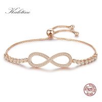 KALETINE Senza Bracciali In Argento 925สเตอริง CZ Oro Rosa Braccialetto Di Fascino Infinity Bracciali Tennis Per Le Donne Dei Monili 2019