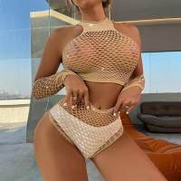 Sexy Fishnet Women Bra Set Crop Top Briefs Underwear Lingerie Set Rhinestone Glitter Hollow Out Sheer Shiny Fahsion Mesh Panties