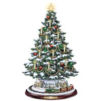 Christmas Tree Rotating Sculpture Train Decoration Window Stickers Christmas Decorations Winter Home Furnishings 2022