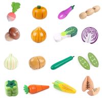 ☽ 1PCS Wood Toy Magnetic Cutting Vegetables Cooking Food Pretend Play Simulation Kitchen Model Educational Toys For Children Kids