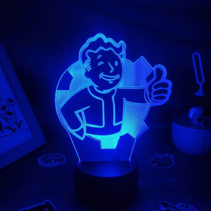 Fallout 4 76 Pip Boy Game Mark 3d Led Rgb Neon Battery Changing Night