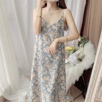 COD DSFDGESERRRRR Sleeveless Floral Dress Temperament Fairy Dress Beach Holiday Dress V-Neck Midi Dress