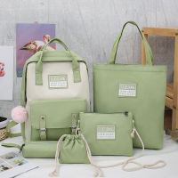 5 pcs sets canvas School Bags For Teenage Girls Women New Trend Female Backpack Nylon Women Backpack Child Student Shoulder Bag