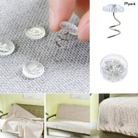 20Pcs Clear Heads Twist Pins Fixed Fastener Clip Fixer Twist Nail Sofa Cushion Blanket Cover Gripper Holder Attachment Non Slip