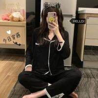 COD SDFGERGERTER ✨✨✨ New Autumn sweet girl lace long-sleeved pajamas loose wide-leg pants casual home service suit