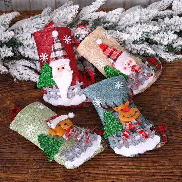 10pcs New Year Christmas Aluminum Foil Packaging Bag Sack Xmas Gift Candy  Bag Christmas Decorations For Home Natal Navidad Sock