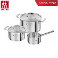 ZWILLING ชุดหม้อสแตนเลสสตีล รุ่น Zwilling Base เซท 3ชิ้น กระจายความร้อนดี  สีเงิน N66380000