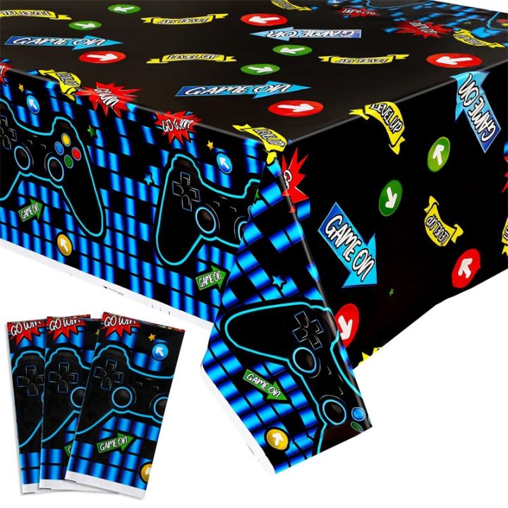 video-game-party-supplies-disposable-tablecloth-plastic-waterproof-table-cover-for-gamer-party-gaming-theme-birthday-party-decor
