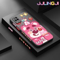 Jlingji เคสสำหรับ Infinix Hot 10S Hot 10S NFC Hot 10T เคสการ์ตูนเค้กน่าอร่อยหมีมีน้ำค้างแข็งโปร่งใสบางๆเคสแข็งขอบสี่เหลี่ยมกันกระแทกปลอกซิลิโคนคลุมทั้งหมดเคสนิ่มสำหรับป้องกัน