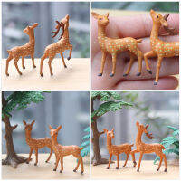 UEETIQ【Hot Sale】 4 pcs Mini Deer Figurines Miniature น่ารัก Deer Figurine Micro ภูมิทัศน์สวนรูปปั้นสัตว์