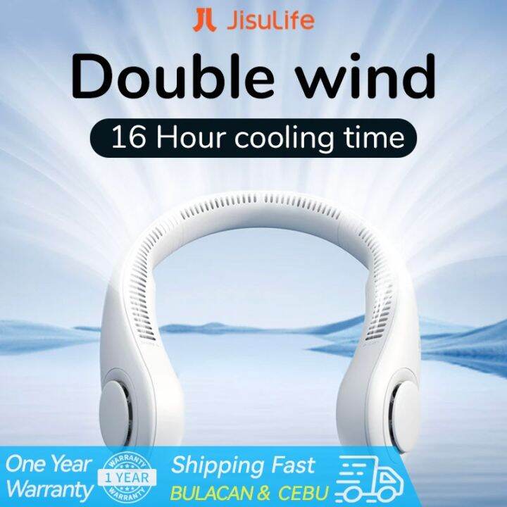 JISULIFE FA12 Wearable Bladeless Neck Fan 4000mAh Hands-Free Hanging ...