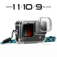 เกราะอากาศป้องกันการล่มสลายกรณี GoPro ฮีโร่11 10 9สีดำใส TPU กันกระแทกปกอ่อนมาตรฐานที่อยู่อาศัยยางซิลิโคนเชลล์