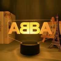 ✒⊕❧ 3d Lamp ABBA for Fans Bedroom Decoration Lighting Birthday Gift Battery Powered Color Changing Led Night Light ABBA