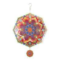 1 Piece Mandala Wind Spinner Metal 3D Rotating Windchimes Luxury Art Garden Hanging Outdoor Decoration