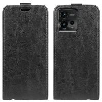 เคสโทรศัพท์หนังพลิกแนวตั้งเดี่ยวเนื้อ R64สำหรับ Motorola Moto G72 (สีดำ)