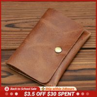 Genuine Cowhide Leather Vintage Wallet Money Bag Men Women Credit Card Holder Cash Pocket ID Card Case Mini Purse